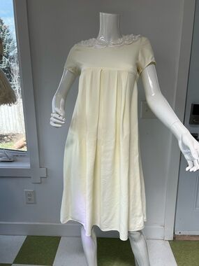 Vintage My Michelle Cream Short-Sleeve Dress , Victorian dress cotton blend